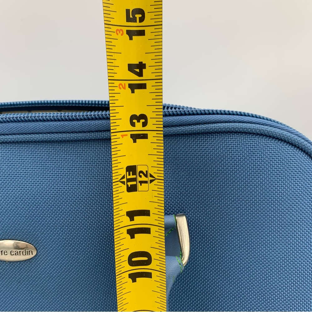 Vintage Pierre Cardin Travel Tote Carry On Shoulder Bag Blue Luggage 19x13x7 EUC - Picture 14 of 15